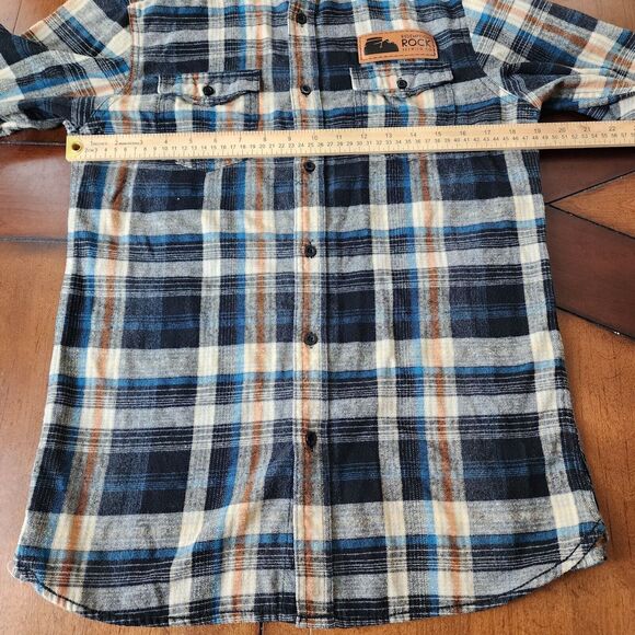 Burnside Flannel Long Sleeve Button Down Plaid Men Shirt Size S - Picture 9 of 13